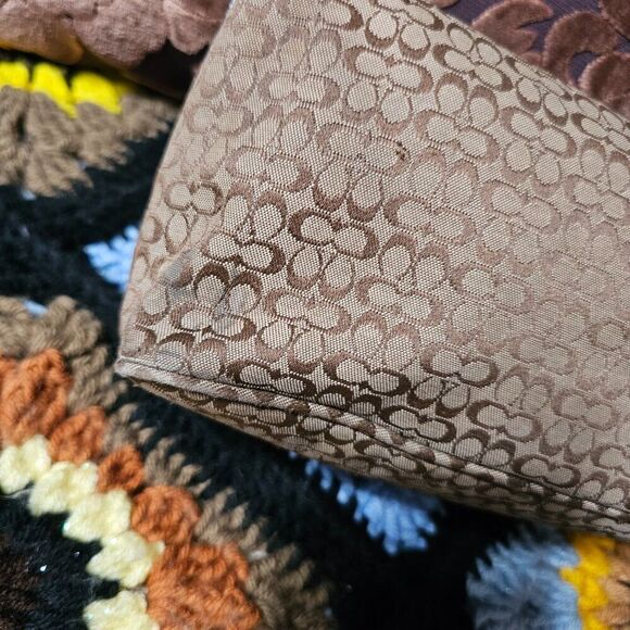 2004 Vintage y2k Coach Demi Shoulder Bag in Brown Mini Signature Jacquard Purse - Picture 4 of 8